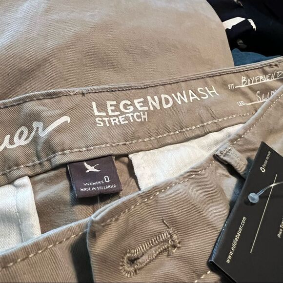 NWT! Eddie Bauer beige boyfriend slim fit pants - Picture 7 of 13